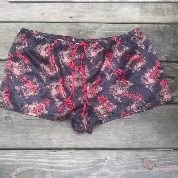Coca Cola Silky Drawstring Shorts L - Picture 1 of 4